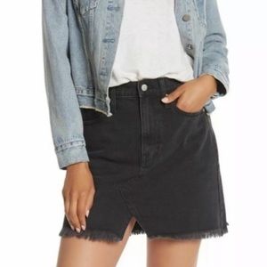 Madewell Rigid Denim A-Line Mini Skirt in Lunar